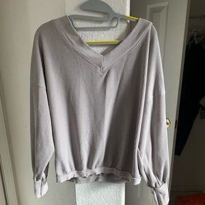 Light Fray waffle Long  sleeve t